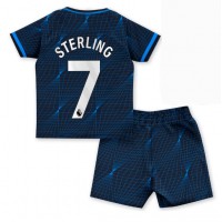 Fotballdrakt Barn Chelsea Raheem Sterling #7 Bortedraktsett 2023-24 Kortermet (+ Korte bukser)